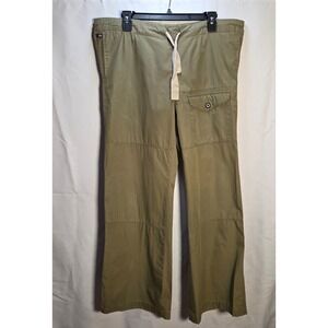 Polo Jeans Co Womens Ralph Lauren Small Green Drawstring Straight Leg 2 Pockets